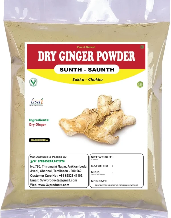 3V Products Dry Ginger Powder 1kg – Natural Sukku Sonth Powder