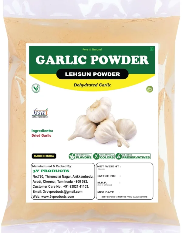 3V Products Garlic Powder 25g – Natural Dehydrated Garlic Powder